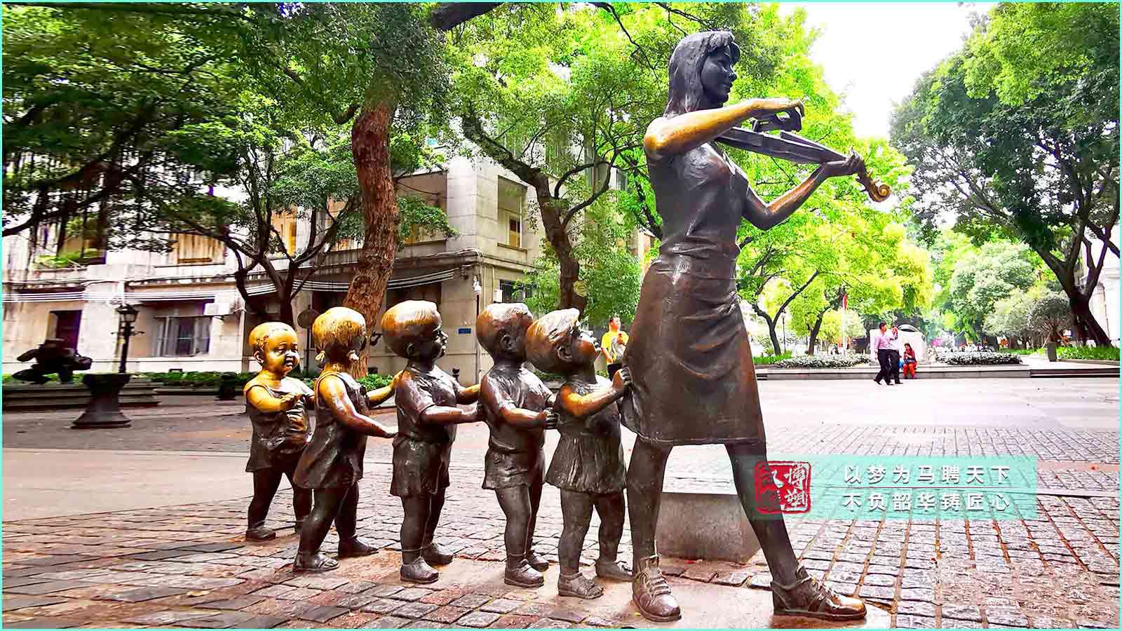 鑄銅校園主題人物雕塑,戶外校園廣場人物銅雕,黃銅鑄造廠家定制